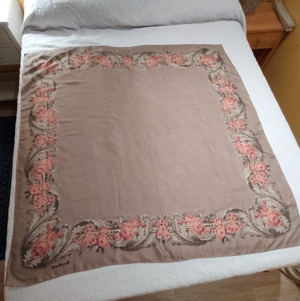 Anne Klein Tan with Decorative Scarf 50 X 52